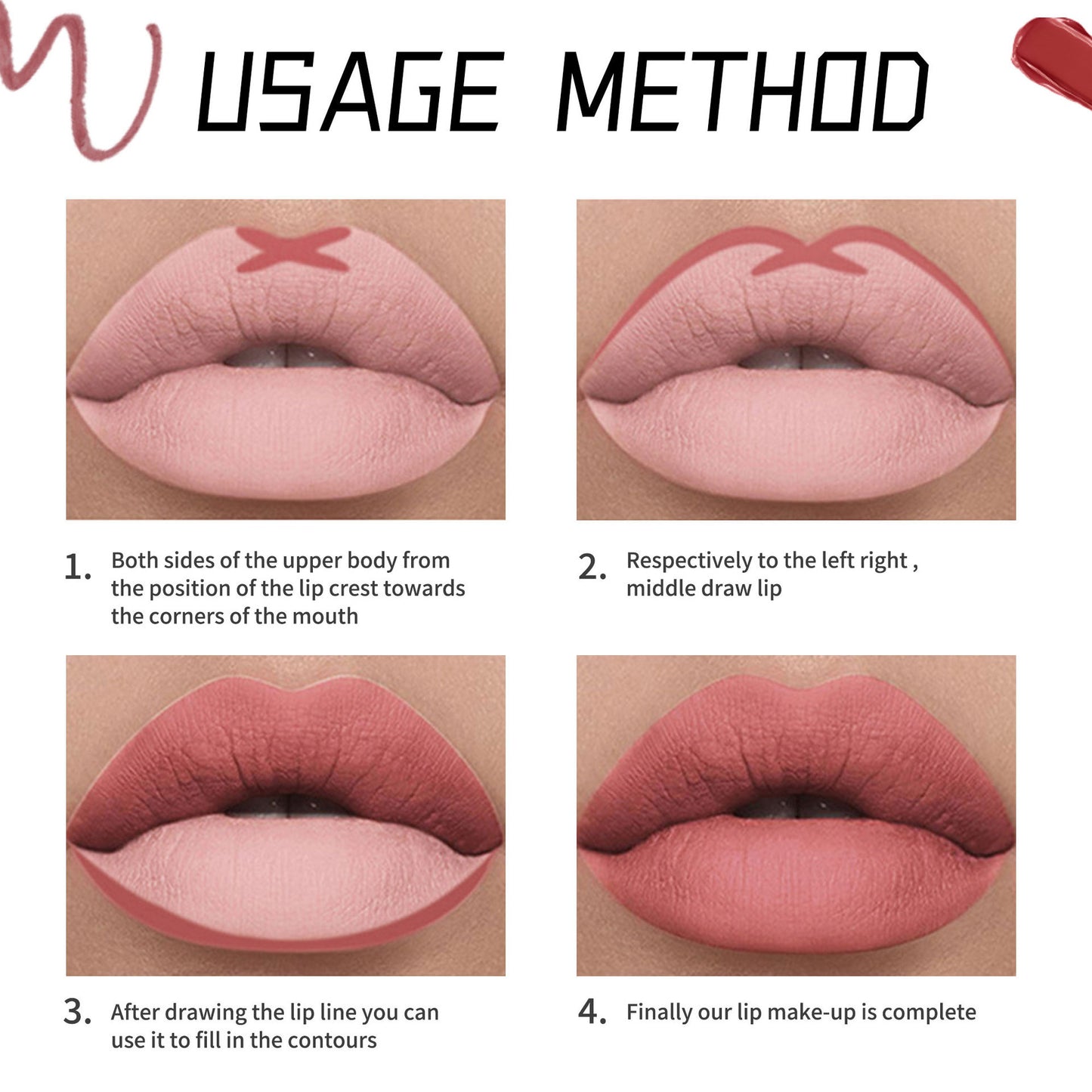 Matte Lipstick Lip Liner Suit Non-decolorizing Long-lasting Makeup