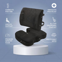 All-Day Back Pain Relief — Seat Cushion & Lumbar Support Bundle