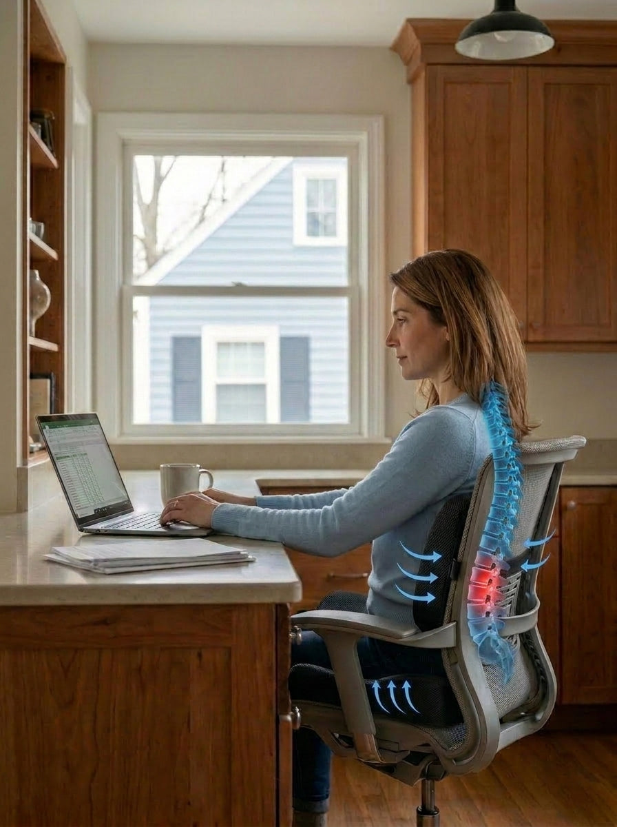 All-Day Back Pain Relief — Seat Cushion & Lumbar Support Bundle